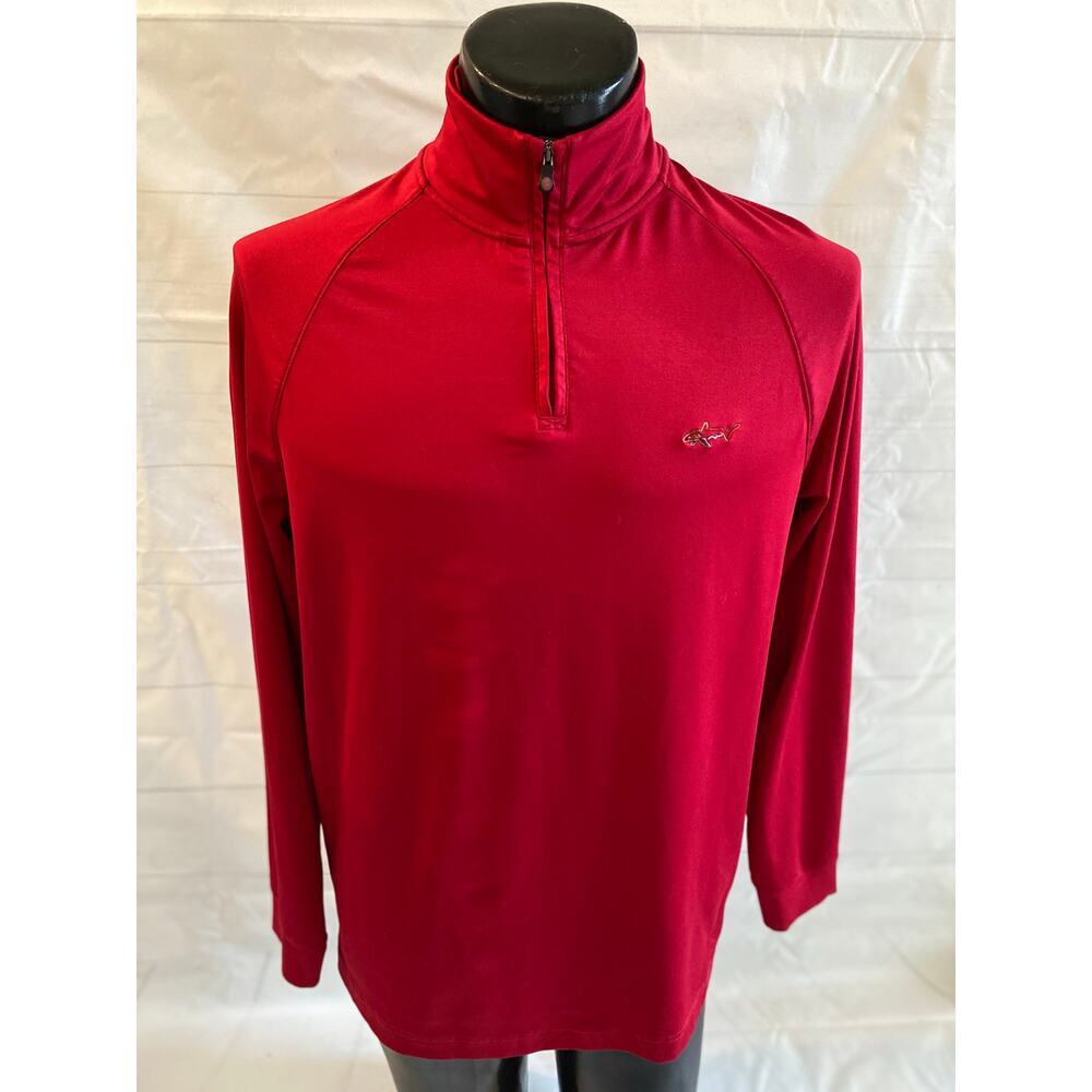 Greg Norman for Tasso Elba 1/4 Zip Red Dry-Fit Golf Pullover - Men’s Small #